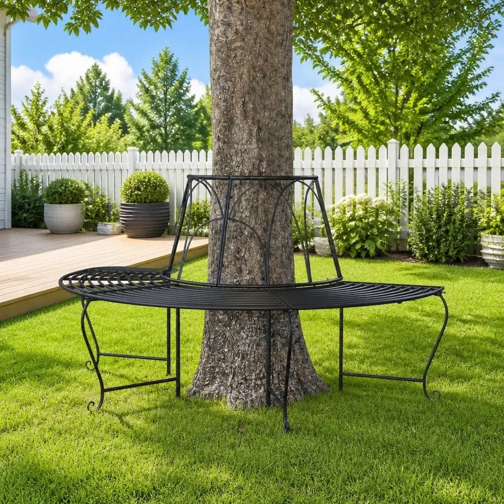 Half Round Tree Bench for Outdoor Spaces 159cm