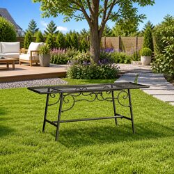 Elegant Black Steel Tree Bench for Outdoor Spaces