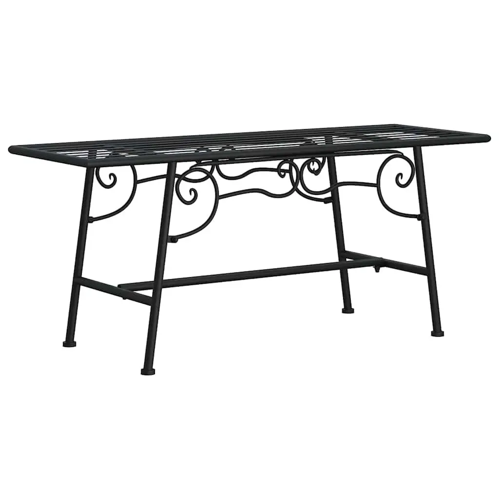 Tree Bench Steel 110cm Black Outdoor Garden Seating