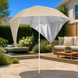 Durable Beach Parasol with Detachable Side Walls Yellow 215cm