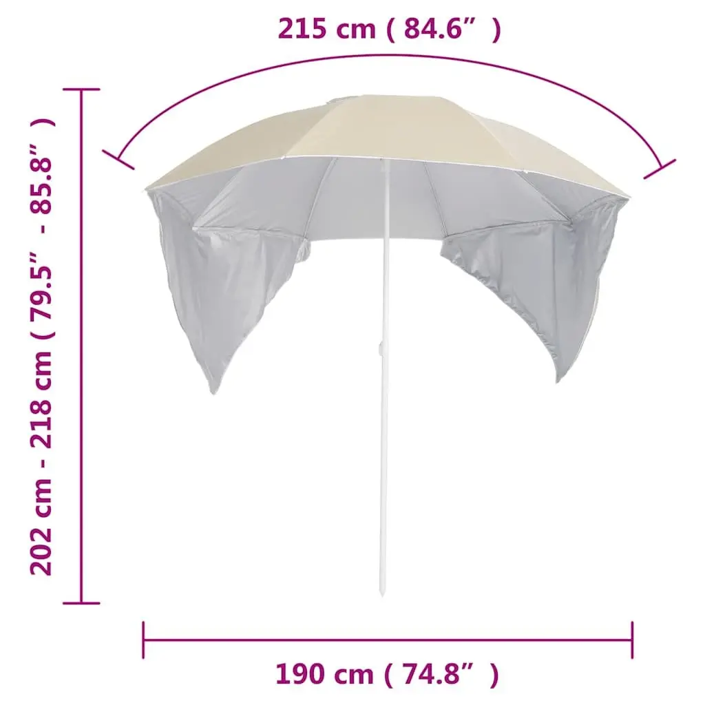 Beach Parasol Polyester 215cm Yellow