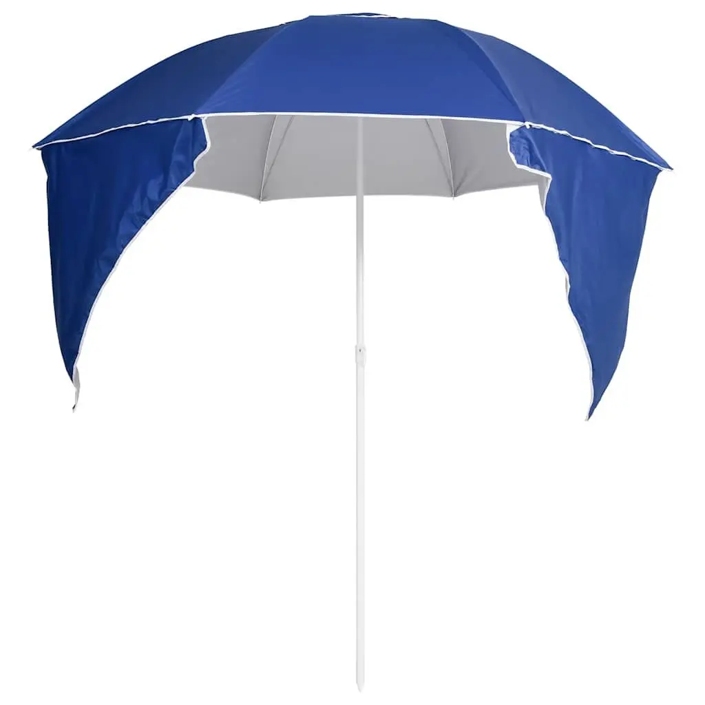 Blue Beach Parasol with Removable Side Walls 215cm