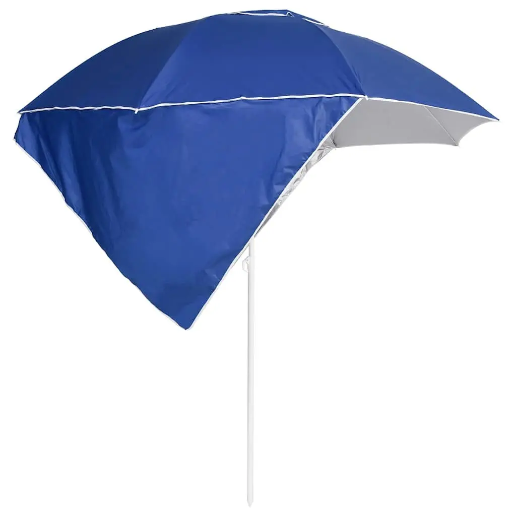 Blue Beach Parasol with Removable Side Walls 215cm