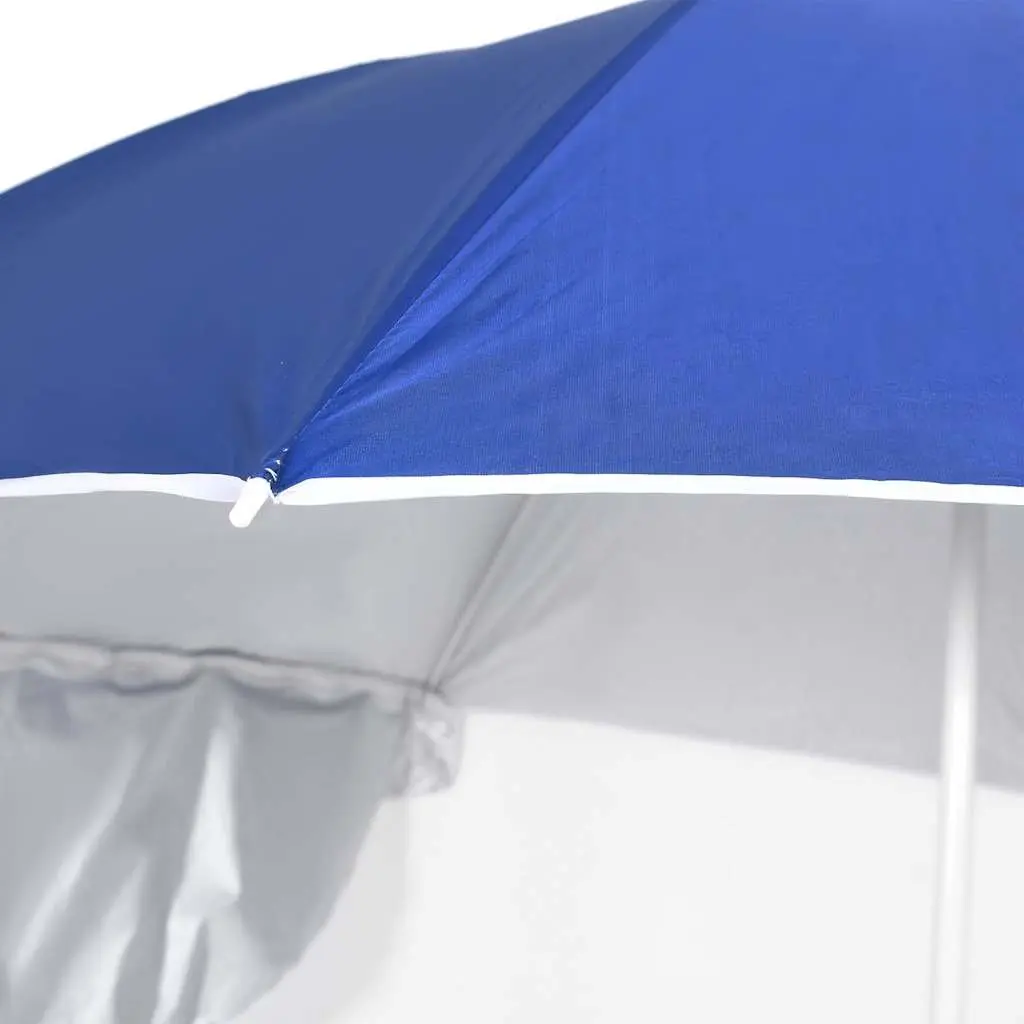 Blue Beach Parasol with Removable Side Walls 215cm