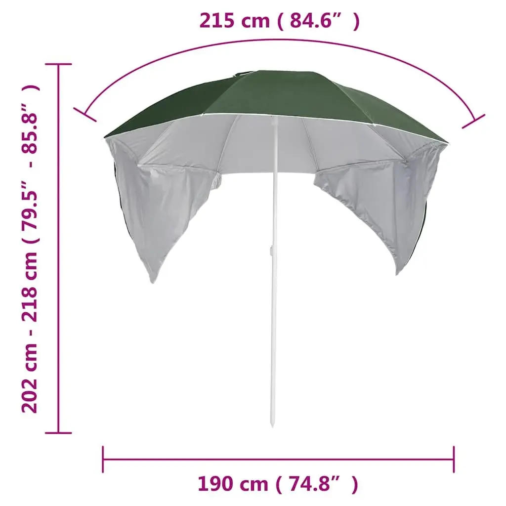 Beach Parasol with Removable Side Walls 215cm