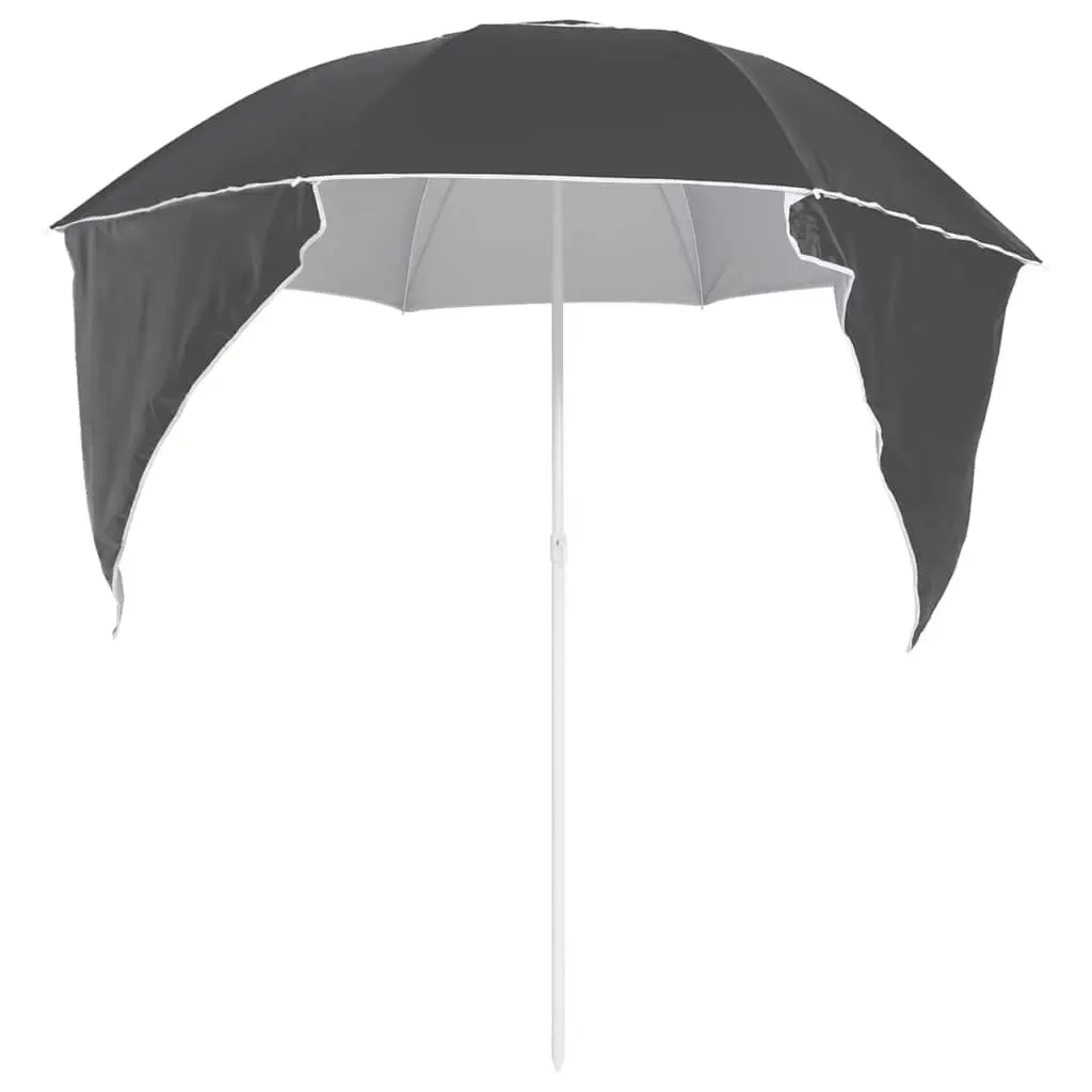 Beach Parasol with Detachable Walls, Anthracite 215cm