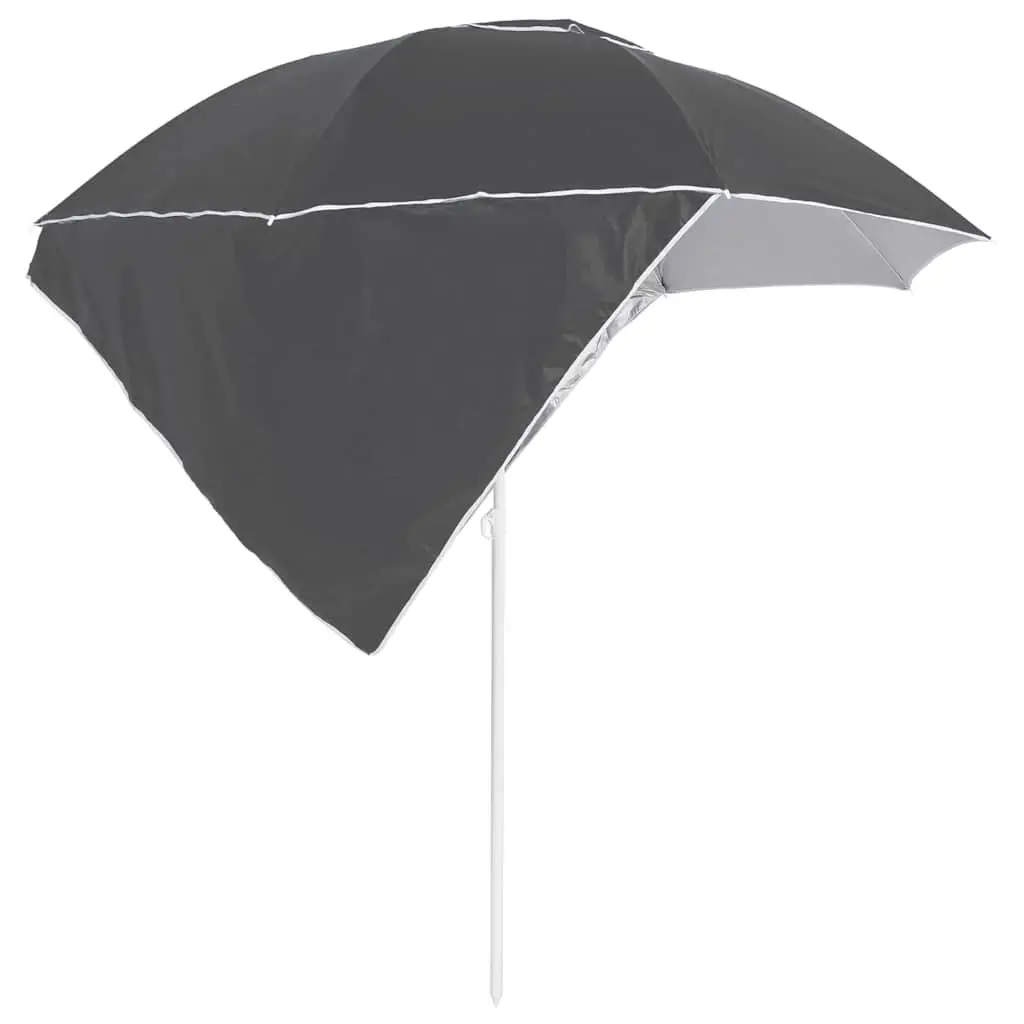 Beach Parasol with Detachable Walls, Anthracite 215cm