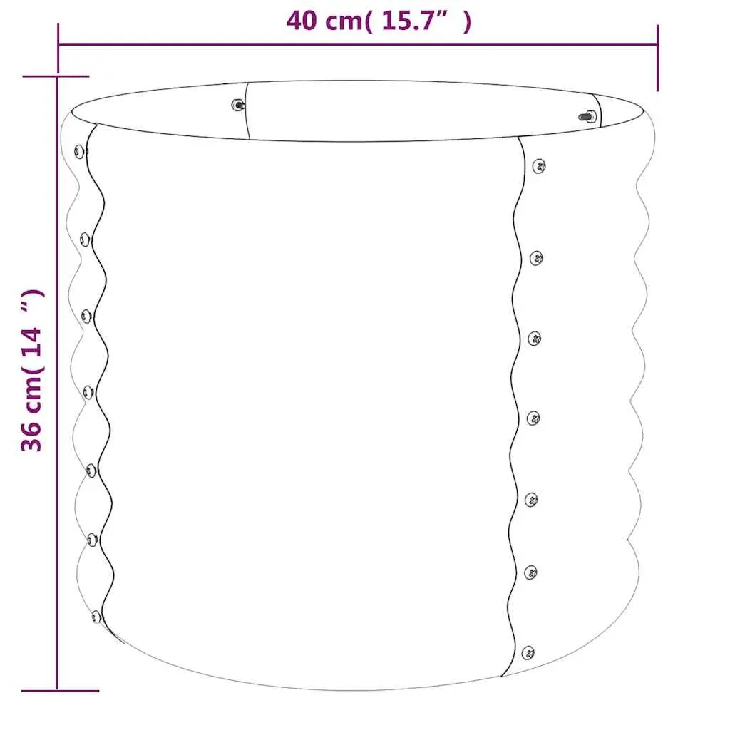 Anthracite Galvanised Steel Garden Planter