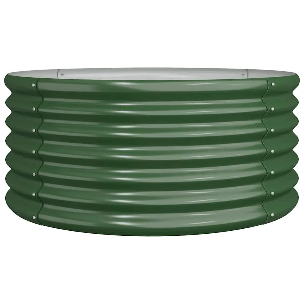 Garden Planter Galvanised Steel 80x80x36cm Green