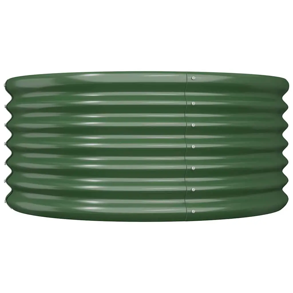 Garden Planter Galvanised Steel 80x80x36cm Green