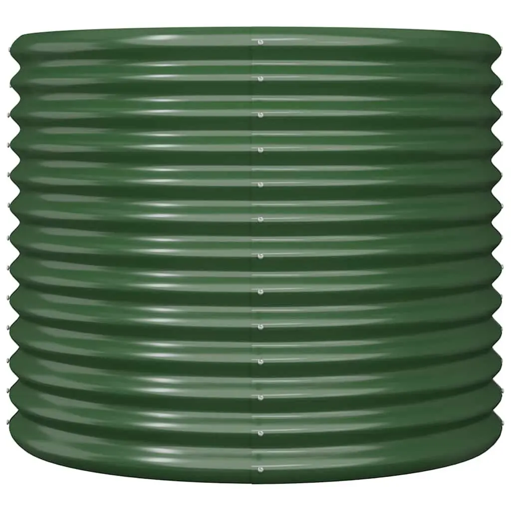 Galvanised Steel Raised Bed Garden Planter 80x80x68cm Green