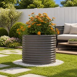 Durable Galvanised Steel Garden Planter 80x80x68cm