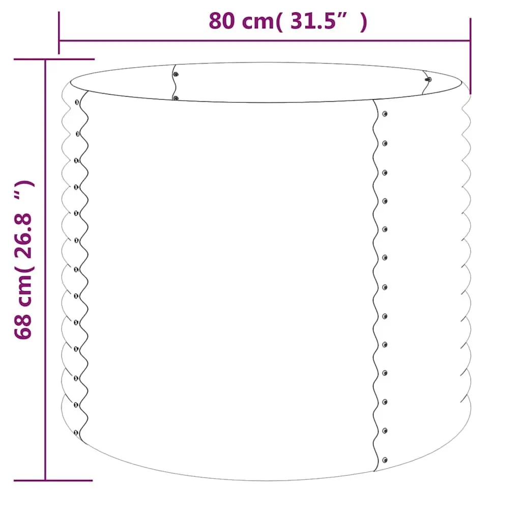 Garden Planter Galvanised Steel 80x80x68cm Grey