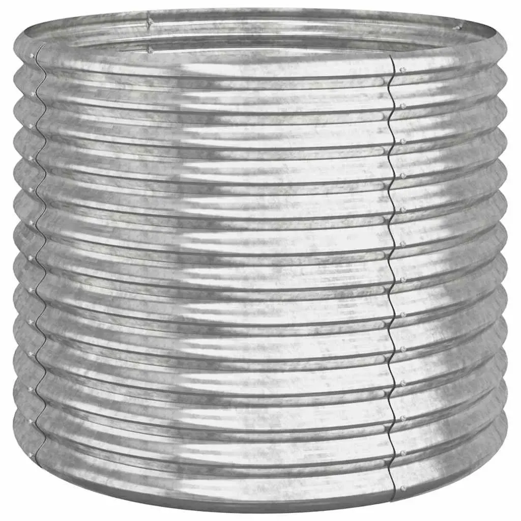 Garden Planter Galvanised Steel 80 x 80 x 68 cm Silver