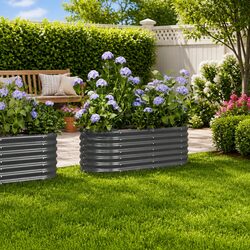 Sturdy Galvanised Steel Raised Garden Bed Planter