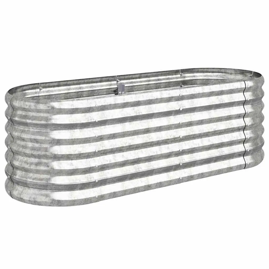 Silver Raised Garden Bed for Vegetables and Herbs
