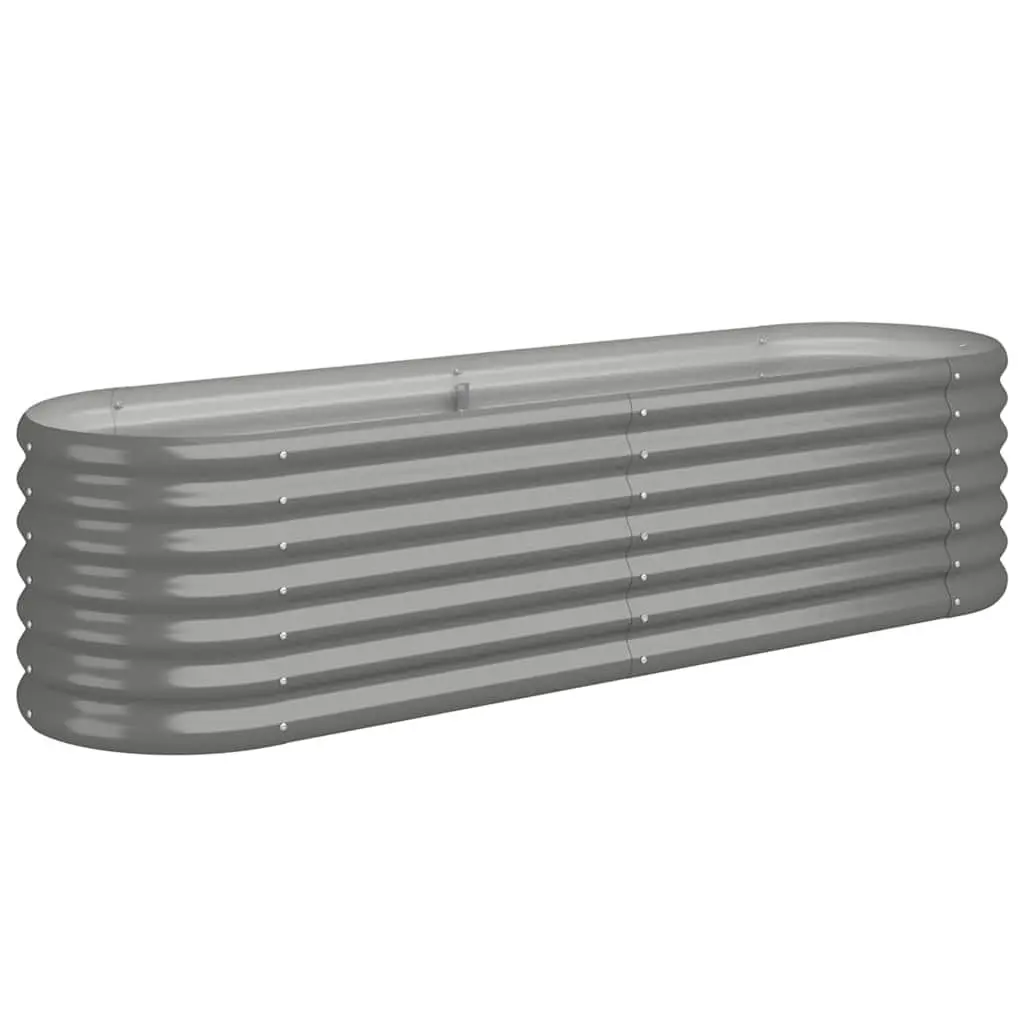 Raised Garden Bed Galvanised Steel 152 x 40 x 36 cm Grey