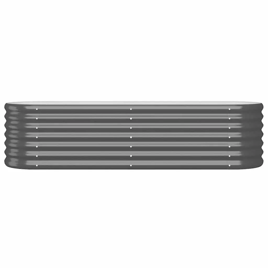 Raised Bed Planter Box Anthracite Galvanised Steel 152x40x36cm Outdoor
