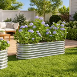 Durable Galvanised Steel Raised Garden Bed for Outdoor Use