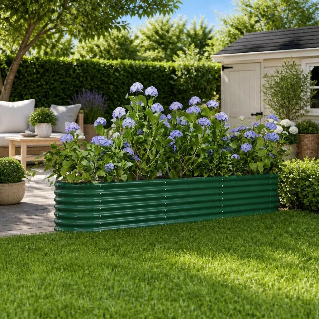 Green Steel Raised Garden Bed for Plants