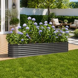 Sturdy Galvanised Steel Garden Raised Bed Planter Box