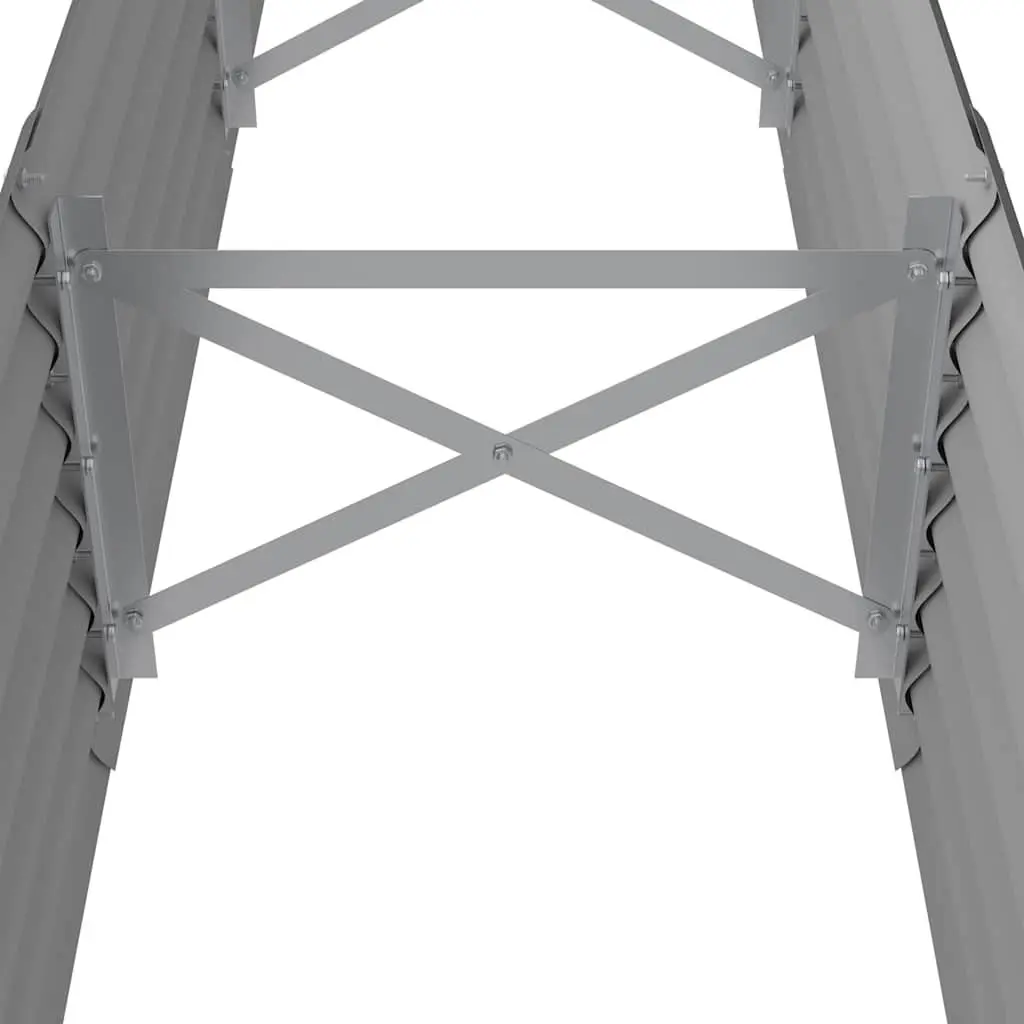 Raised Bed Planter Galvanised Steel 224 x 40 x 36 cm Grey