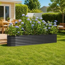Durable Raised Garden Bed Planter Box with Steel Frame