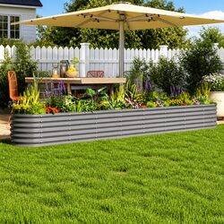 Exceptional Galvanised Steel Garden Planter Box 332x40x36cm