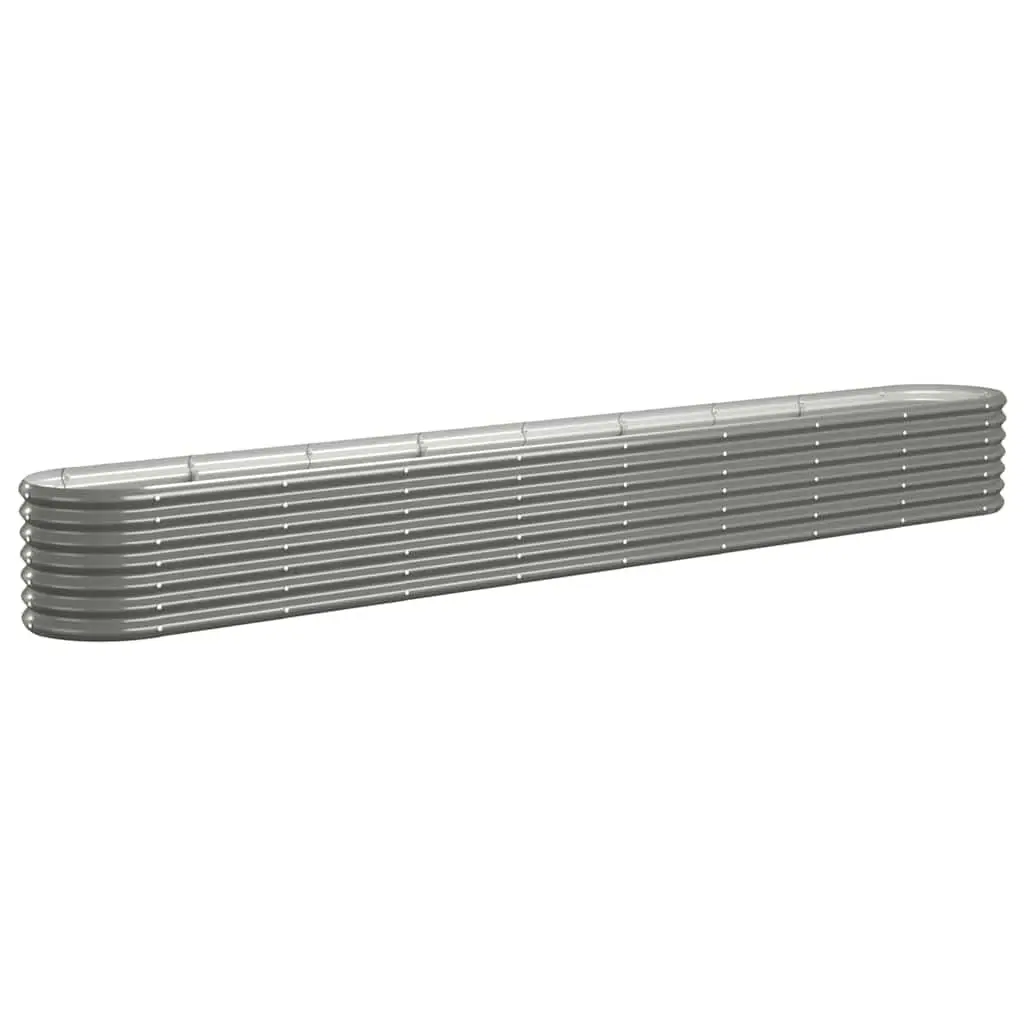 Garden Raised Bed Galvanised Steel 332 x 40 x 36 cm Grey