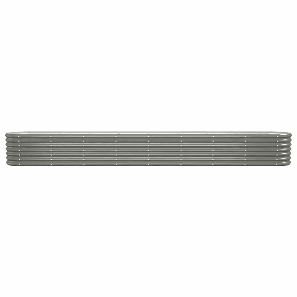 Garden Raised Bed Galvanised Steel 332 x 40 x 36 cm Grey