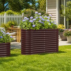 Durable Garden Raised Bed Planter Box with Steel Frame