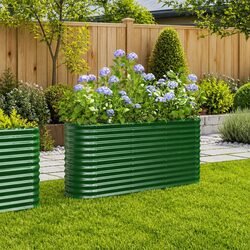 Sturdy Garden Raised Bed Planter Box with Steel Frame