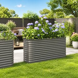 Durable Galvanised Steel Planter Box for Outdoor Gardening