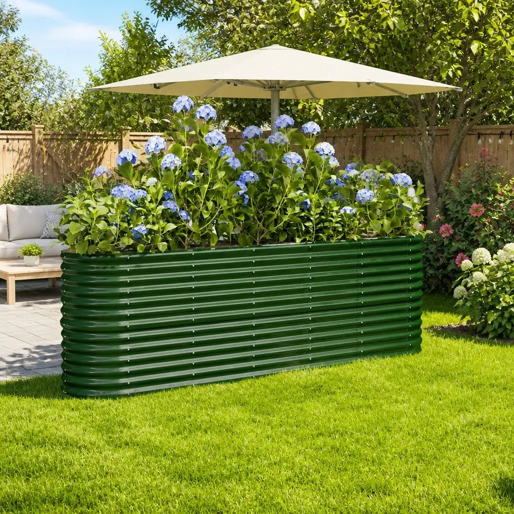 Deep Wide Galvanised Garden Raised Bed Planter Box