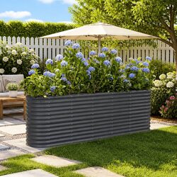 Durable Garden Raised Bed Planter Box with Steel Frame