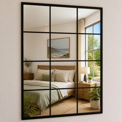 Elegant Black Wall Mirrors 2 Pieces 80x60 cm Metal Frame
