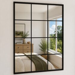 Black Metal Frame Wall Mirrors 3 Piece Set 80x60 cm