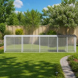 Sturdy Anthracite Chicken Cage with Roof for Small Animals