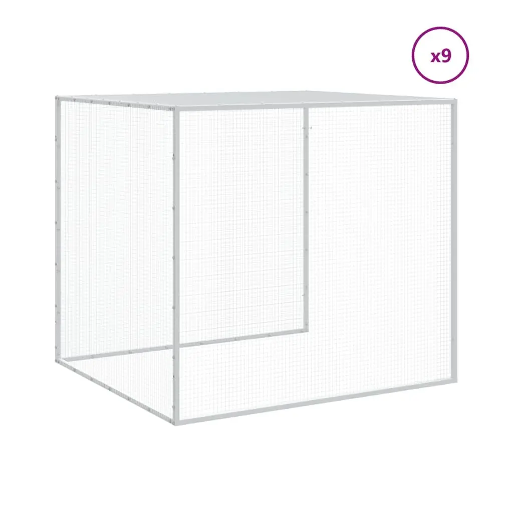 Anthracite Steel Chicken Cage with Roof
