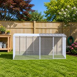 Sturdy Chicken Cage with Roof in Grey Steel