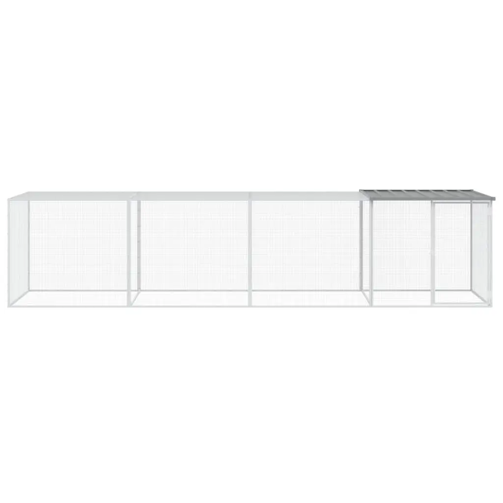 Chicken Cage Galvanised Steel 403x98x90cm Grey