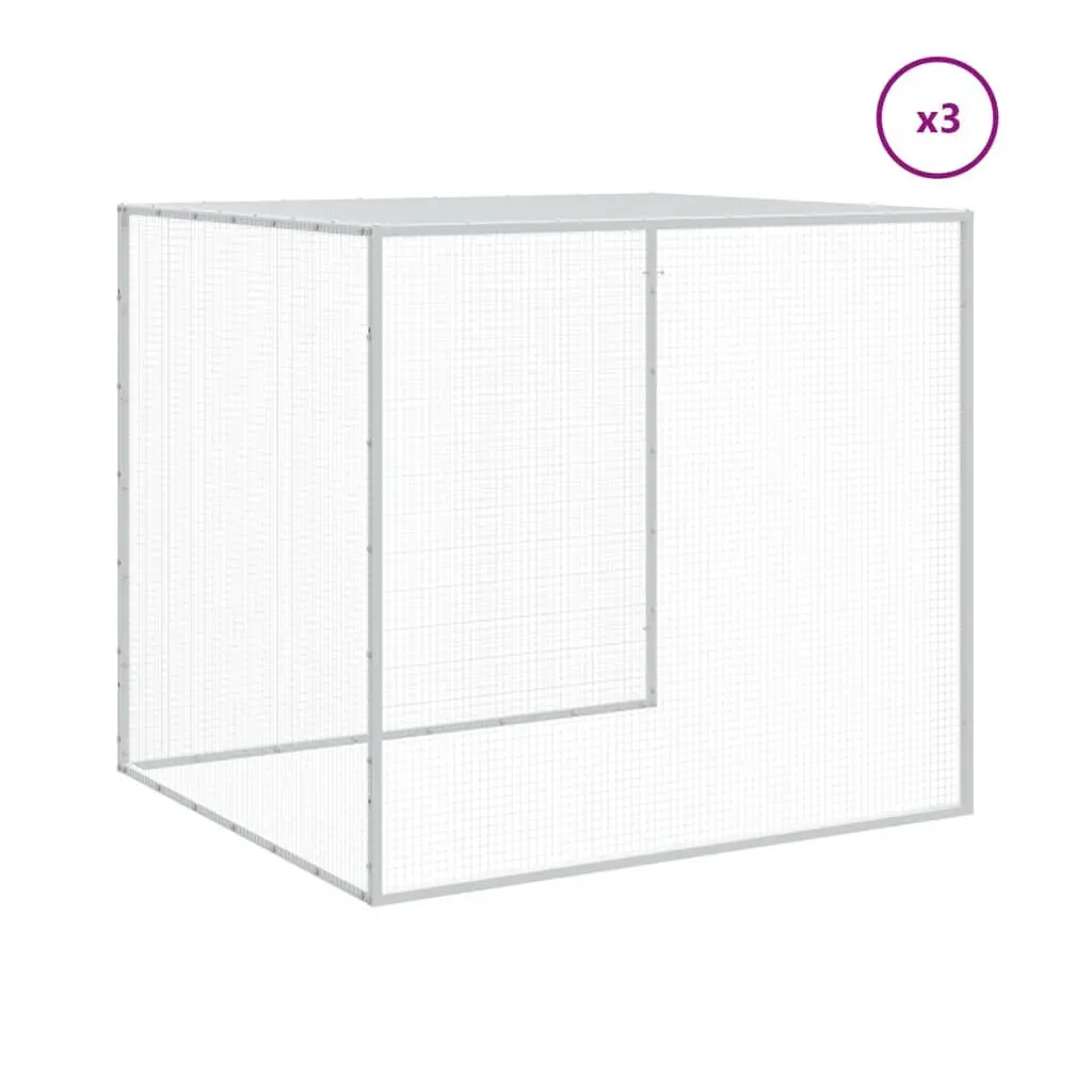 Chicken Cage Galvanised Steel 403x98x90cm Grey