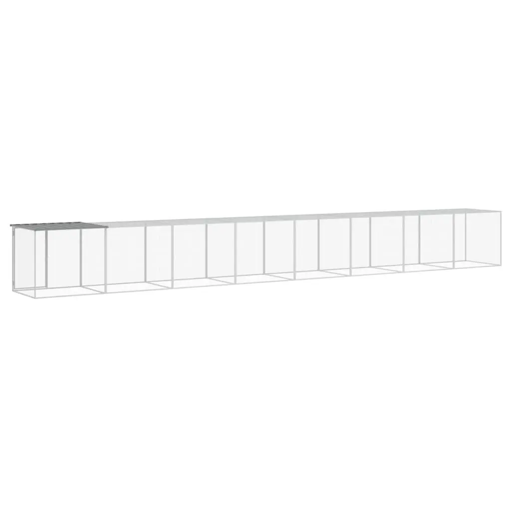 Chicken Cage with Roof 803x98x90 cm Galvanised Steel Chicken Coop Hen House Run
