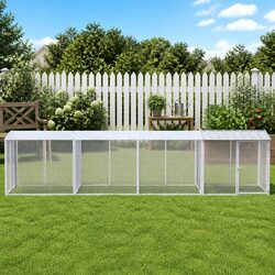 Durable Grey Galvanised Steel Chicken Cage with Roof