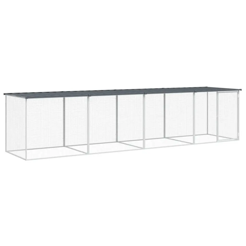 Chicken Cage with Roof 403x98x90 cm Galvanised Steel Hen House Coop Run Pen
