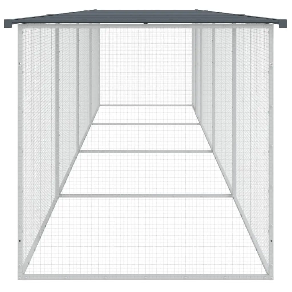 Chicken Cage with Roof 403x98x90 cm Galvanised Steel Hen House Coop Run Pen