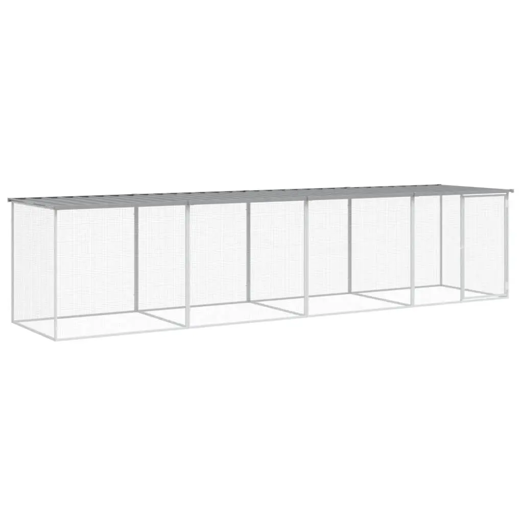 Chicken Cage Galvanised Steel 403x98x90cm Grey