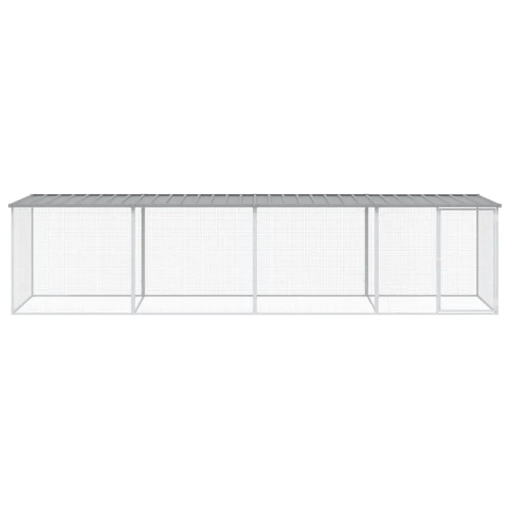 Chicken Cage Galvanised Steel 403x98x90cm Grey