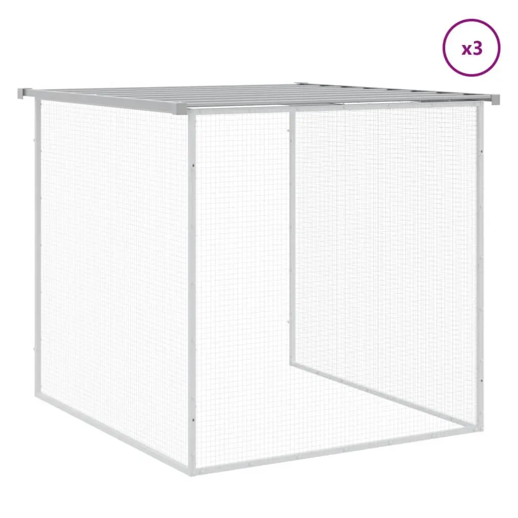 Chicken Cage Galvanised Steel 403x98x90cm Grey