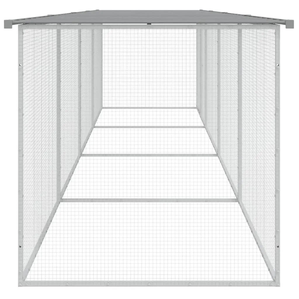 Chicken Cage Galvanised Steel 403x98x90cm Grey